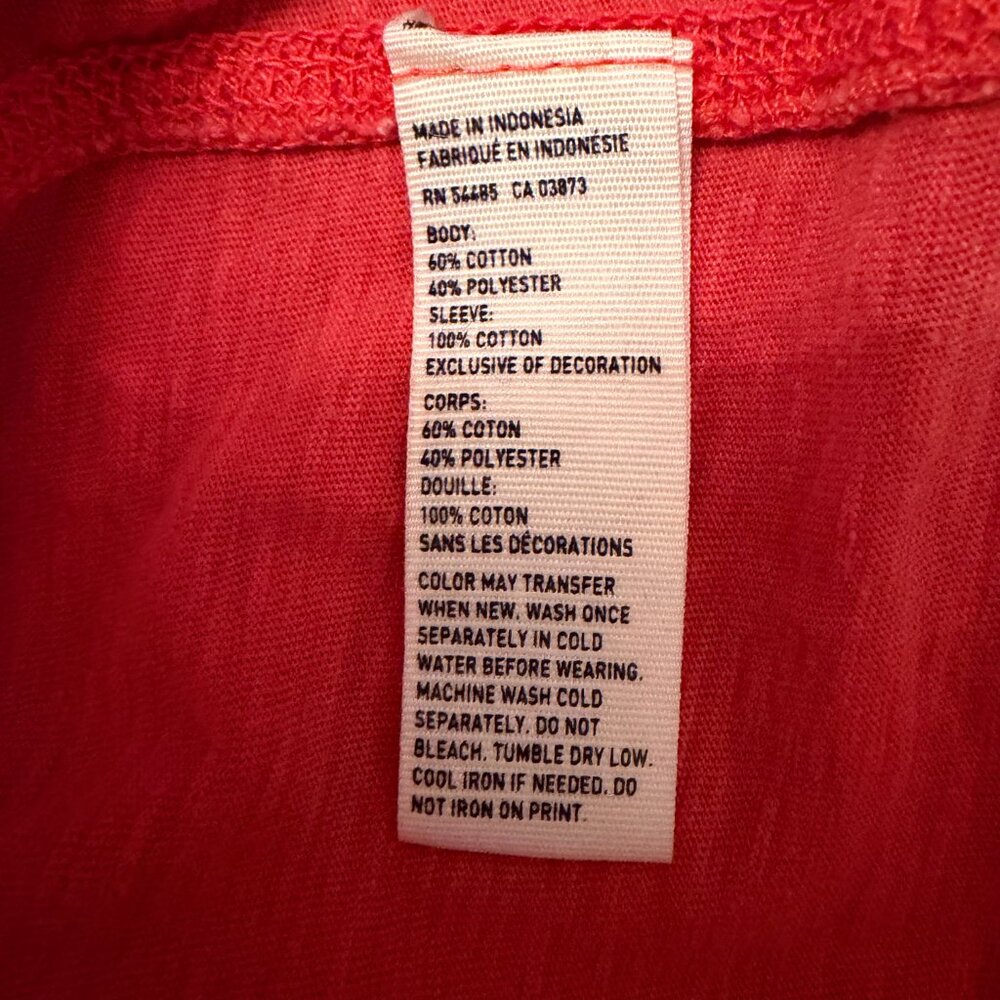 American Eagle Heritage T-Shirt M Thermal Pullover Knit Orange 100% Cotton - Picture 3 of 4